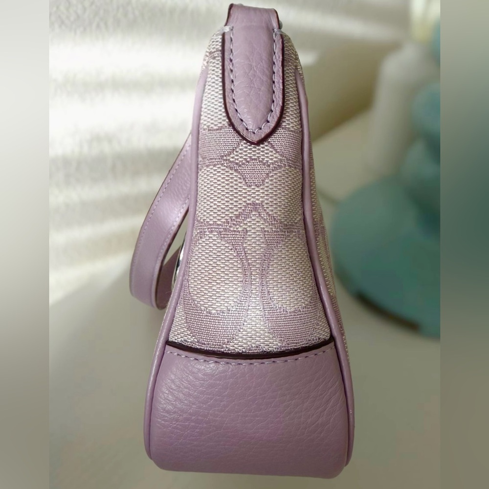 Coach Purple Signature Jacquard Shoulder/Crossbody Bag with two straps - Picture 3 of 7